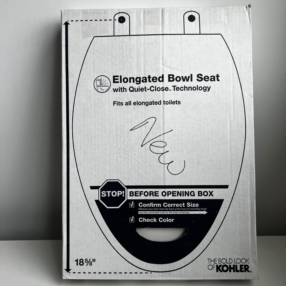 Kohler Stonewood Elongated Toilet Seat Quiet-Close White 20466-0